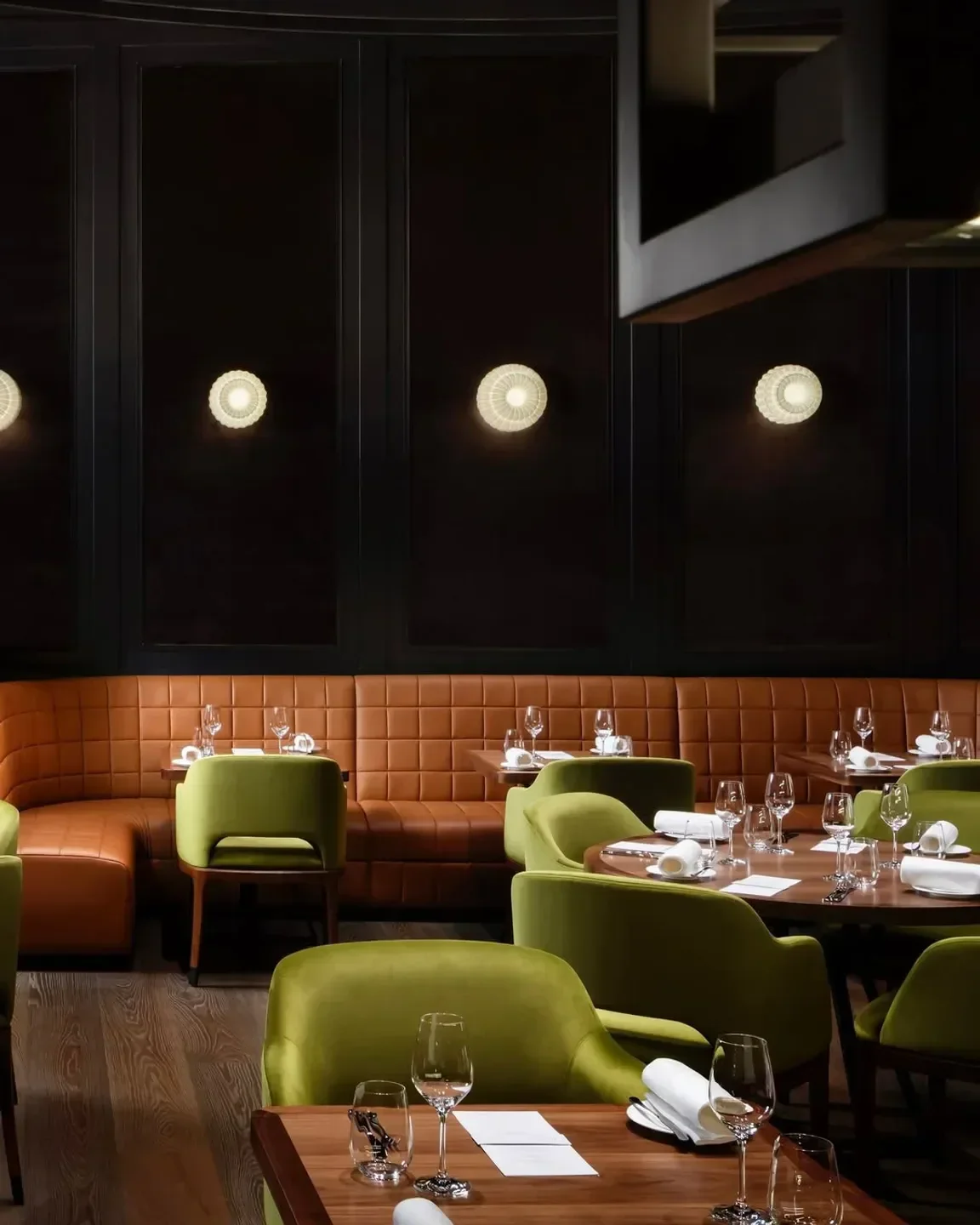Interior of Dinner by Heston Blumenthal Dubai, showcasing elegant dining in Dubai.